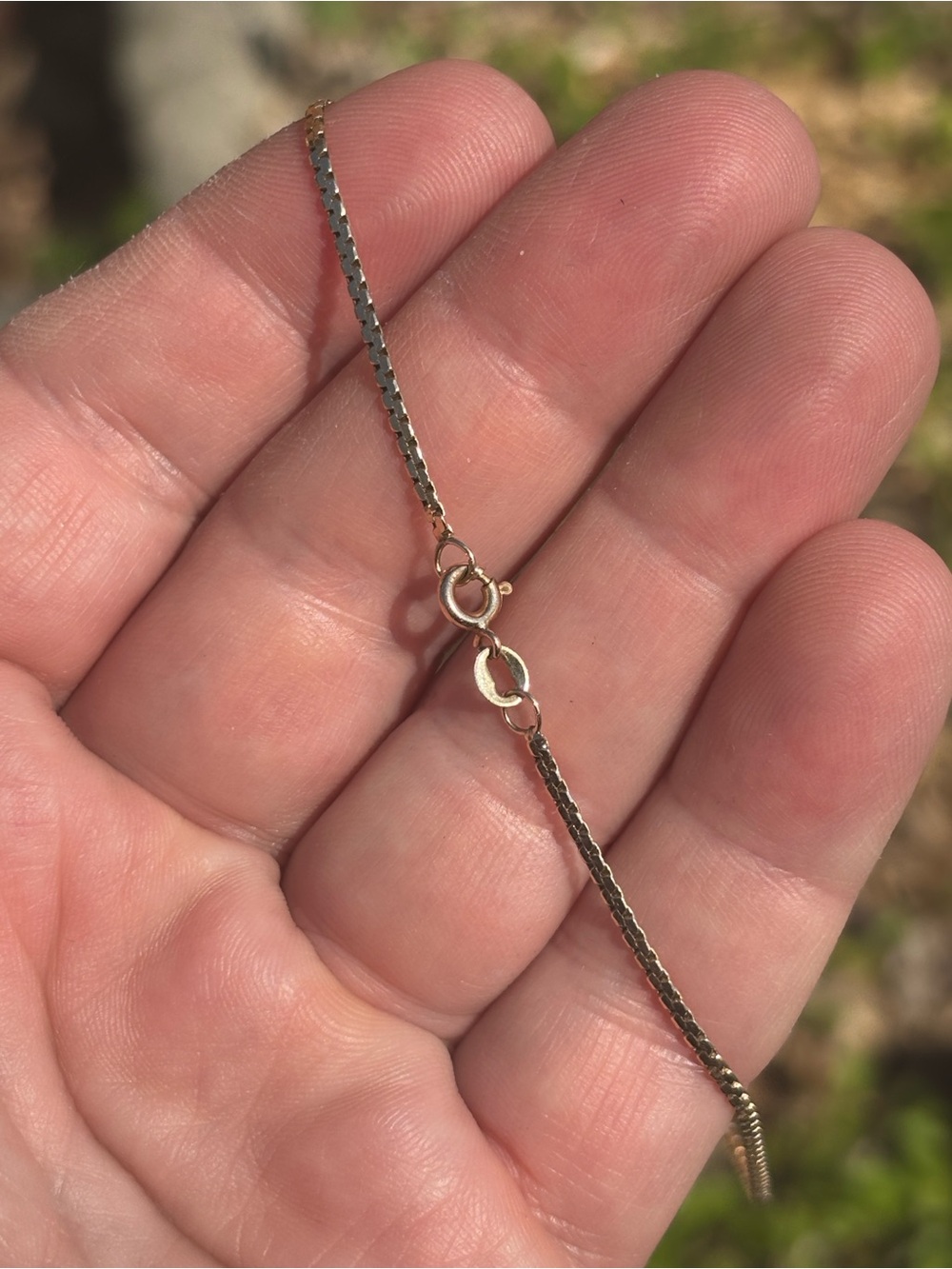 10K Solid Gold Chain Anklet - Picture 2 of 5
